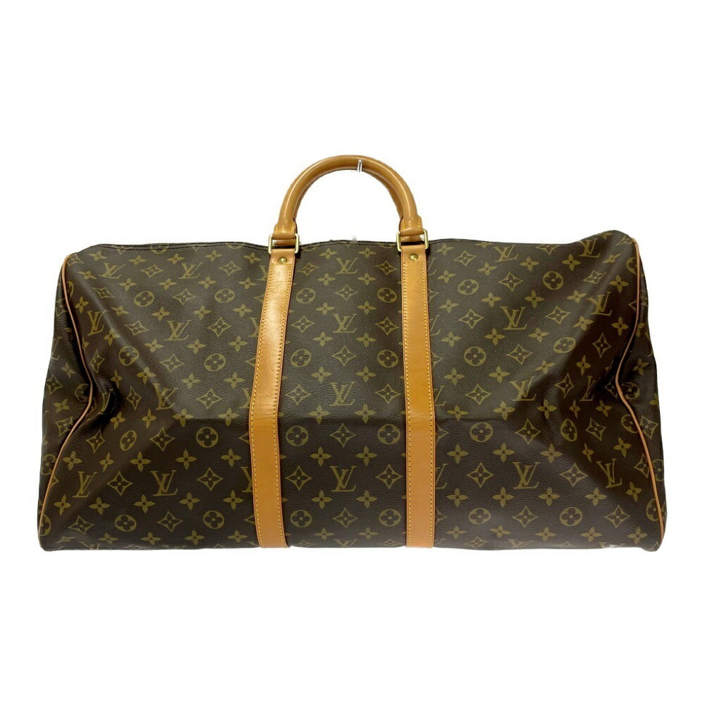 LOUIS VUITTON Monogram Keepall Boston Bag Brown